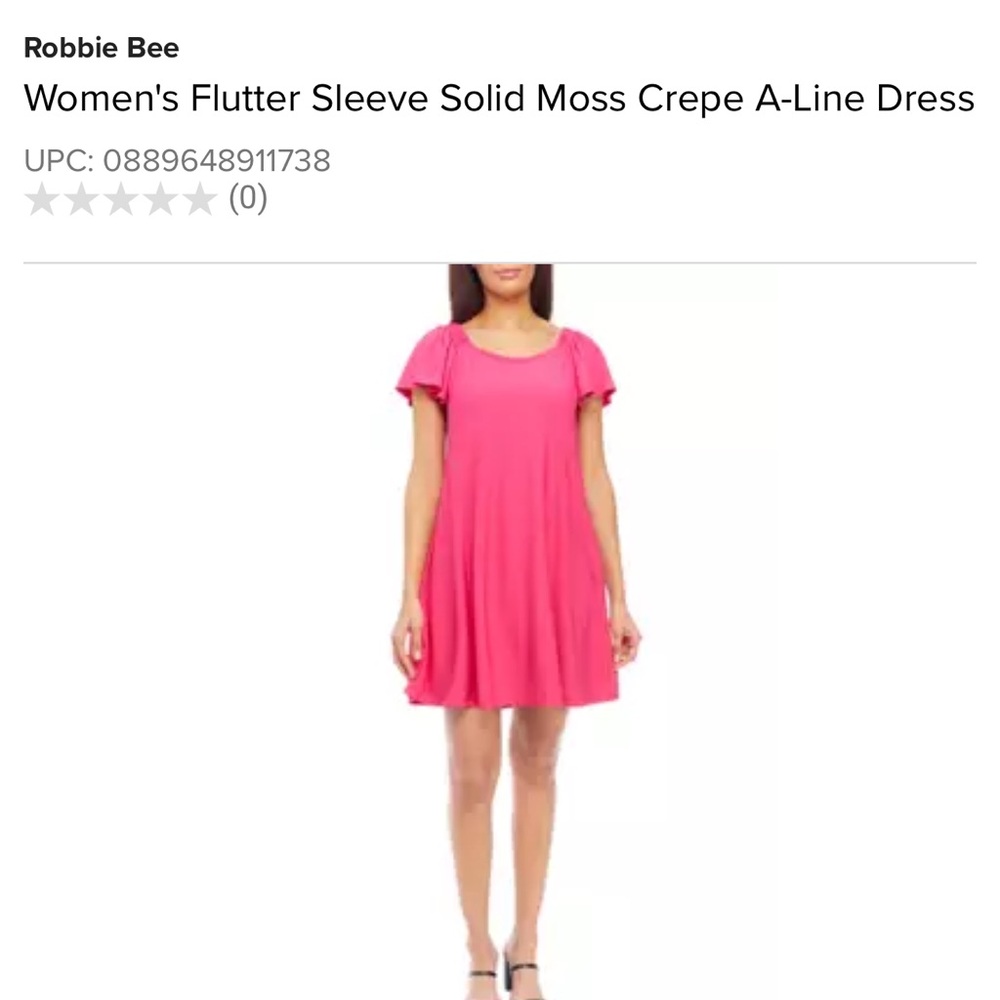 Signature by Robbie Bee Women's Flutter Sleeve A-Line Dress